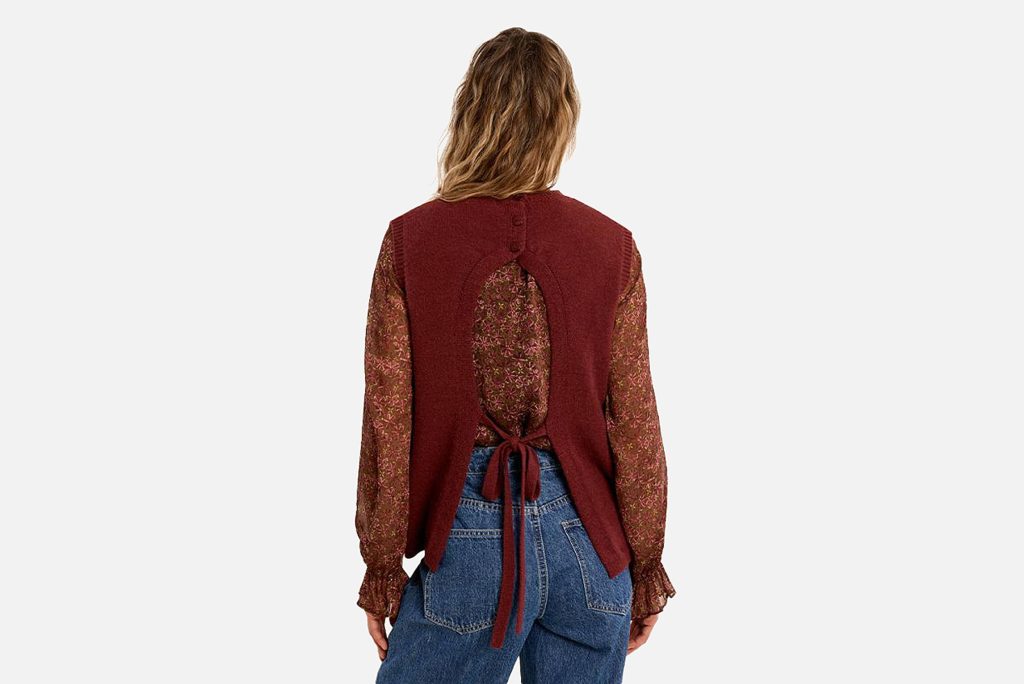 PULL MOLLY SANS MANCHES DARK RED