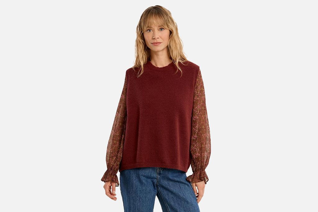 PULL MOLLY SANS MANCHES DARK RED