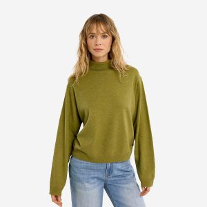 PULL MOLLY COL ROULE MAILLE LIME GREEN – Image 1