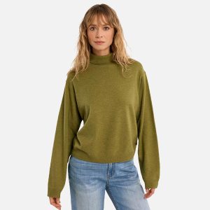 PULL MOLLY COL ROULE MAILLE LIME GREEN – Image 2