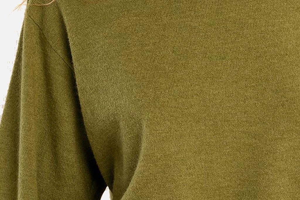PULL MOLLY COL ROULE MAILLE LIME GREEN