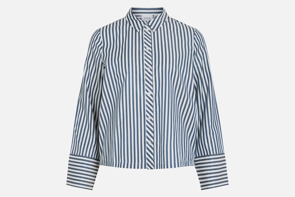 VISTRIPIRA LS STRIPE SHIRT WHITE NAVY