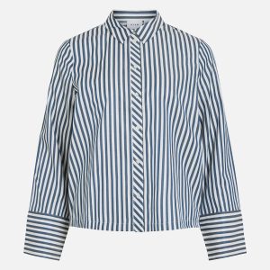 VISTRIPIRA LS STRIPE SHIRT WHITE NAVY - Image 1