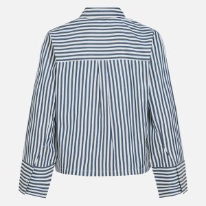 VISTRIPIRA LS STRIPE SHIRT WHITE NAVY - Image 2