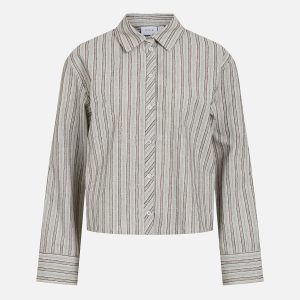 VIFIRLA LS STRIPE SHIRT LIGHT GREY - Image 1