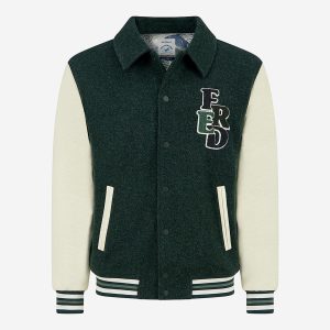 BASEBALL JACKET DARK GREEN - Image 1