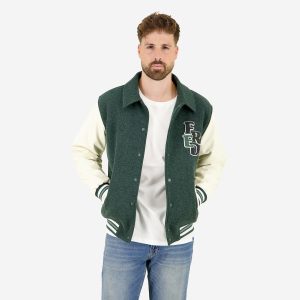 BASEBALL JACKET DARK GREEN - Image 4