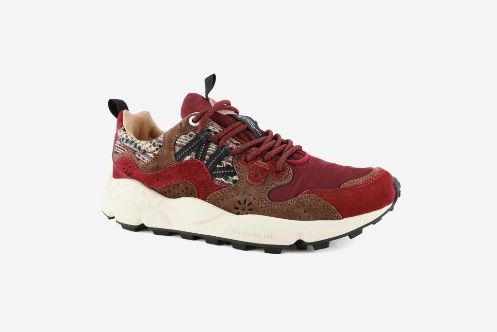 YAMANO 3 UNI SUEDE FABRIC CHECKED BORDEAUX