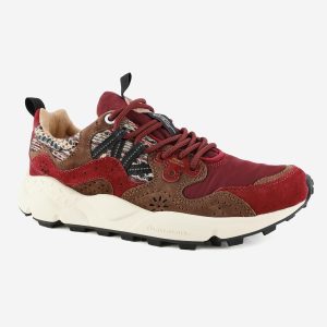 YAMANO 3 UNI SUEDE FABRIC CHECKED BORDEAUX – Image 2