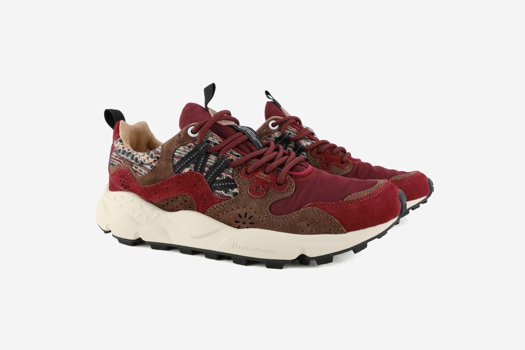 YAMANO 3 UNI SUEDE FABRIC CHECKED BORDEAUX