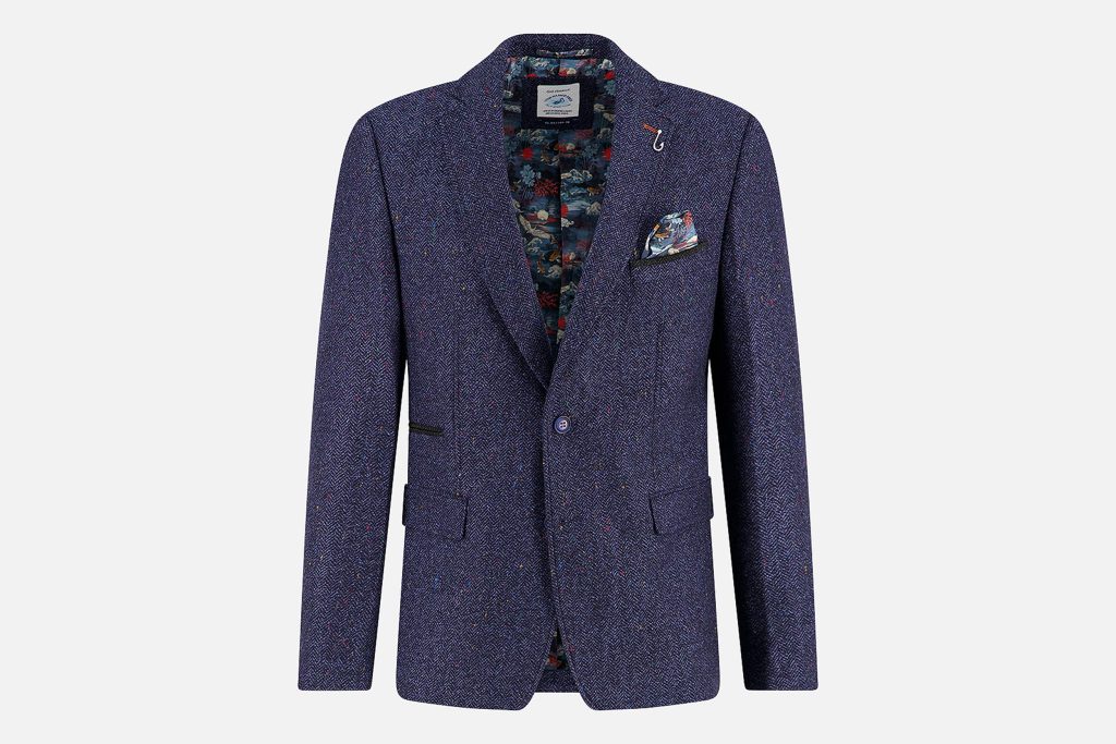 BLAZER HERRINGBONE NAVY