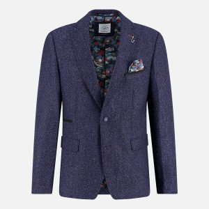 BLAZER HERRINGBONE NAVY - Image 1