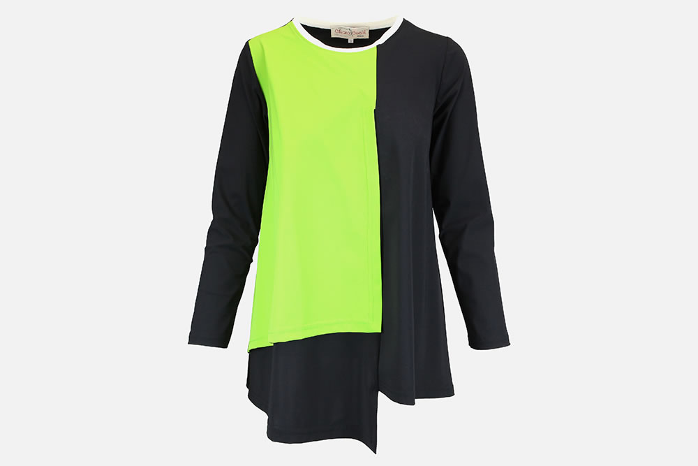 TOP ROSINA VERT NOIR IVOIRE