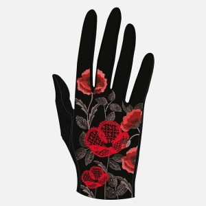 GANTS COQUELICOT ROUGE NOIR - Image 1