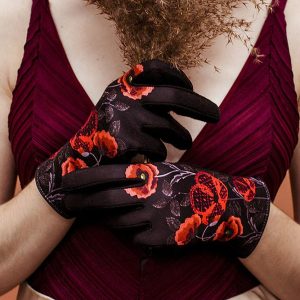 GANTS COQUELICOT ROUGE NOIR - Image 2