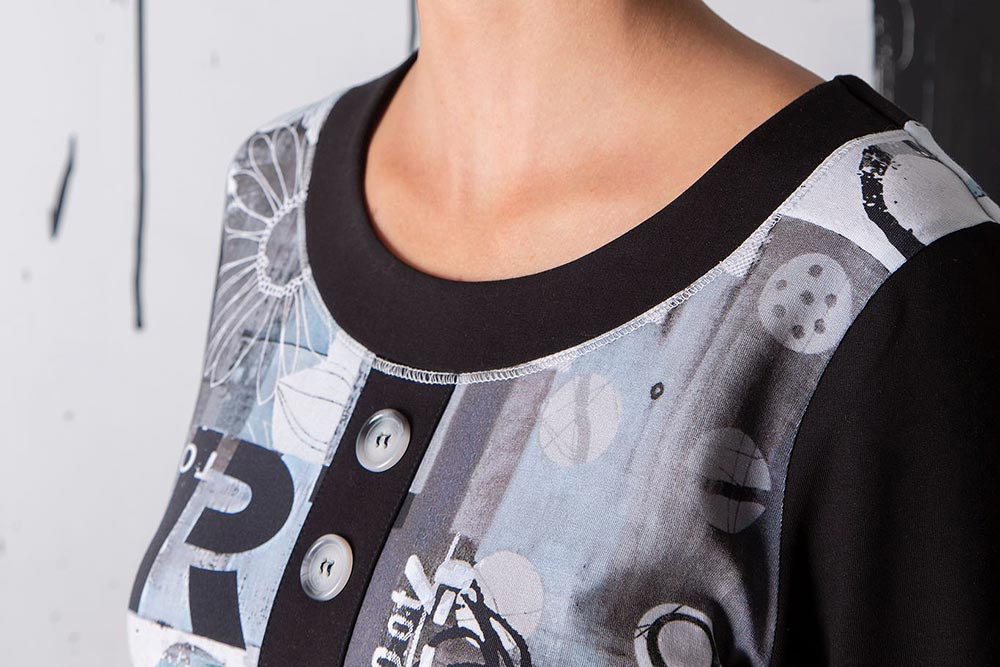 ROBE ANNA GREY BLACK