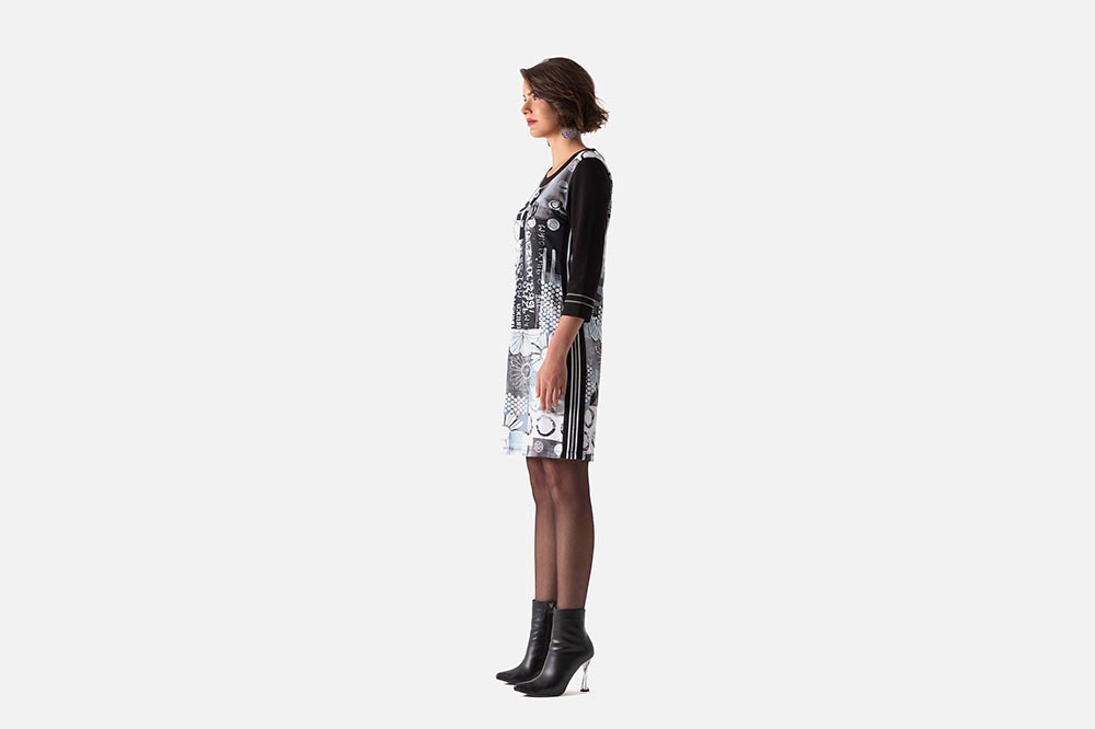 ROBE ANNA GREY BLACK