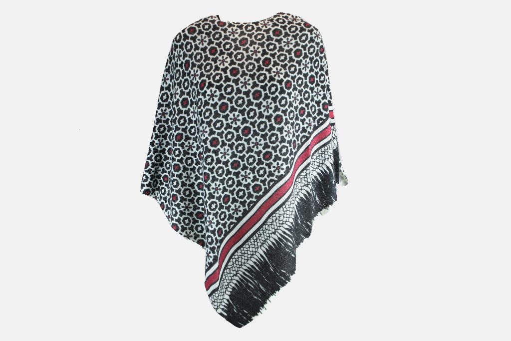 PONCHO 2 FACE NOIR BLANC RUBY