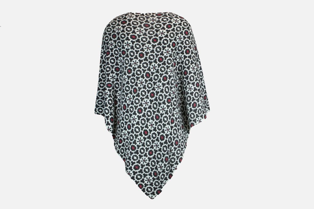 PONCHO 2 FACE NOIR BLANC RUBY