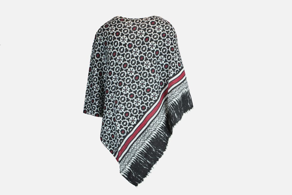 PONCHO 2 FACE NOIR BLANC RUBY