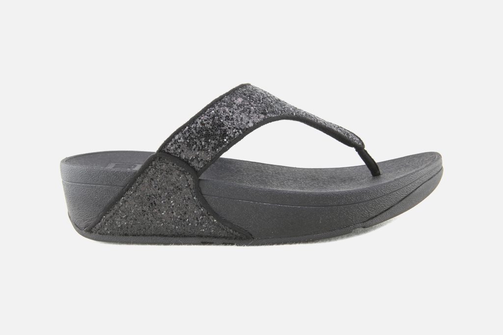 LULU TOE POST GLITTER BLACK