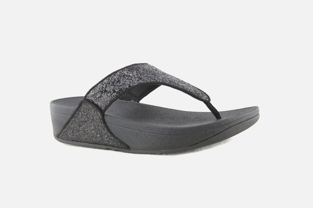 LULU TOE POST GLITTER BLACK