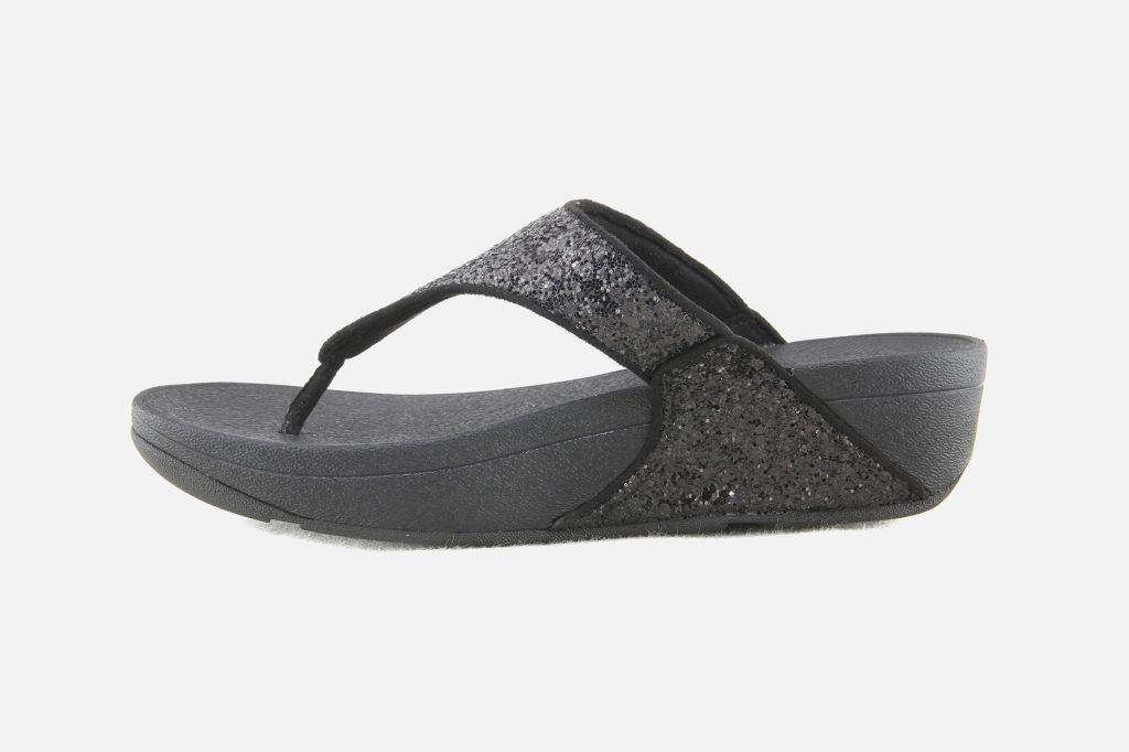 LULU TOE POST GLITTER BLACK