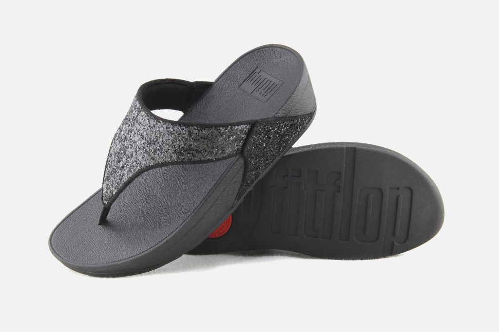 LULU TOE POST GLITTER BLACK