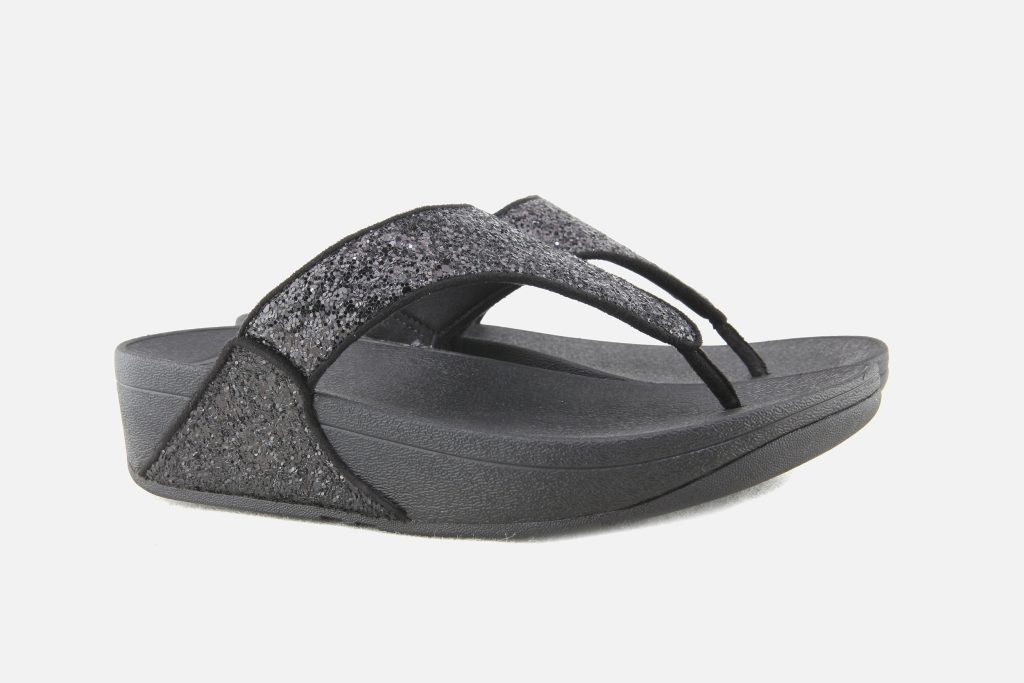 LULU TOE POST GLITTER BLACK