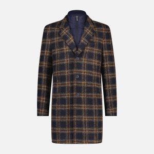 OVERCOAT CHECK NAVY - Image 1