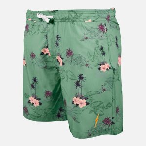 LB SWIMSHORT GREEN HIBISCUS - Image 1