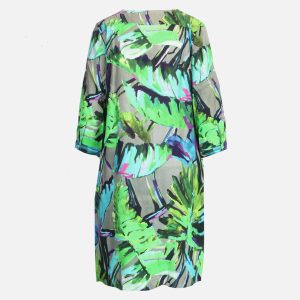 EKILA DRESS GREEN MULTI – Image 2