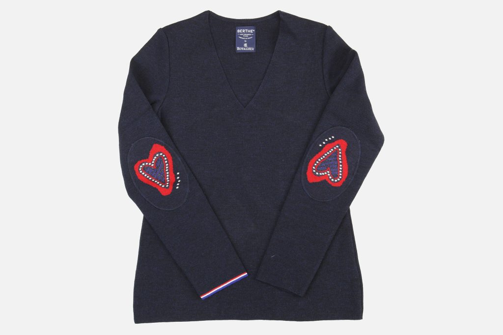 PULL COL V COEUR MARINE