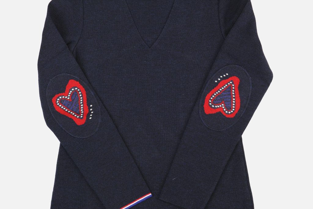 PULL COL V COEUR MARINE