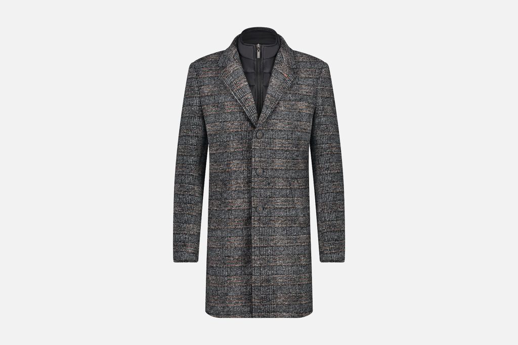 OVERCOAT CHECK DARK GREY