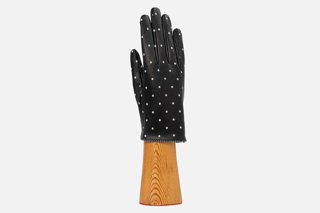 GANTS DIVA NOIR POIS BLANC
