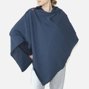 PONCHO BERTHE BLEU NUIT – Image 2