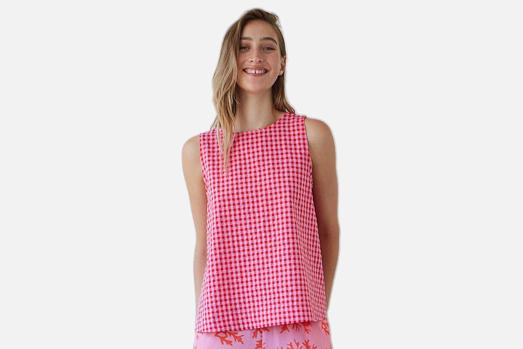 TOP SM FRESCO VICHY ROSE