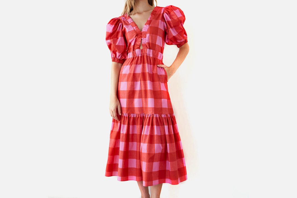 MAXI DRESS JOY VICHY ROUGE