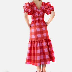 MAXI DRESS JOY VICHY ROUGE – Image 3