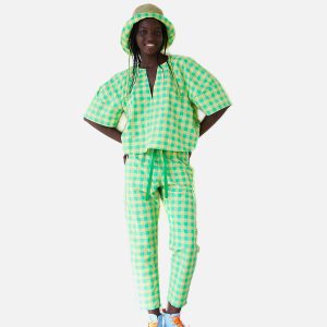 PANTALON ROYCE VICHY VERT – Image 4