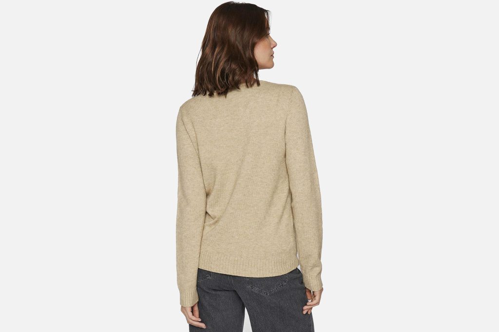 RIL V NECK KNIT TOP MUD