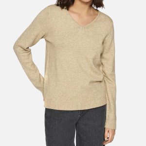 RIL V NECK KNIT TOP MUD – Image 7