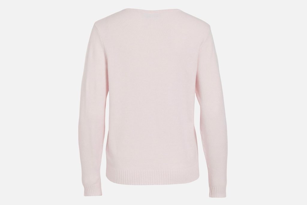RIL VNECK LS KNIT TOP CHERRY