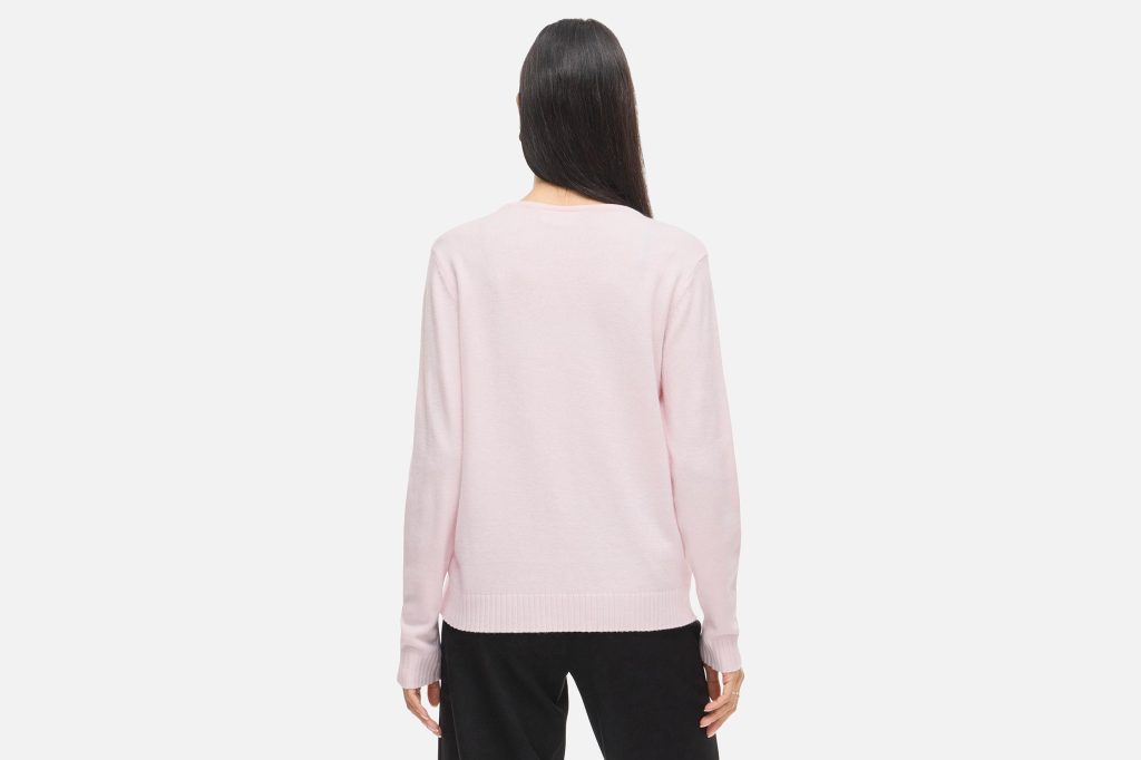 RIL VNECK LS KNIT TOP CHERRY