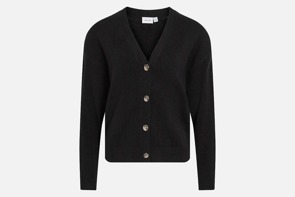 RIL V NECK CARDI BLACK