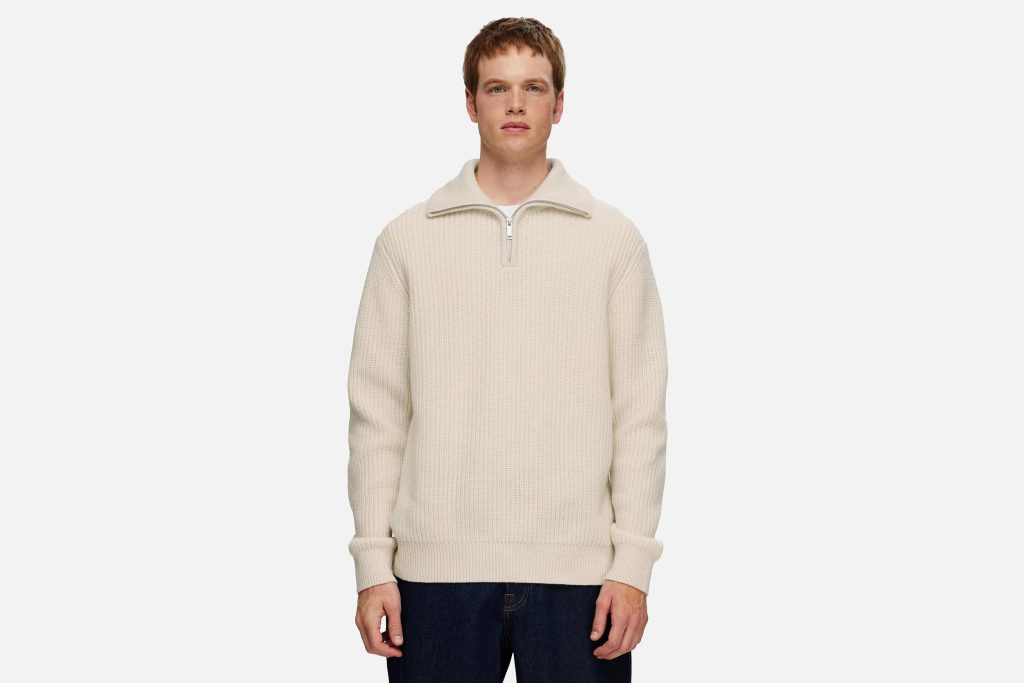 LAND KNIT HALF ZIP TOFU