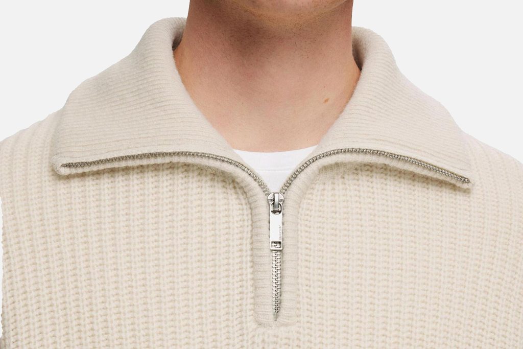 LAND KNIT HALF ZIP TOFU