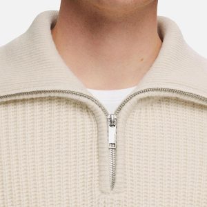 LAND KNIT HALF ZIP TOFU - Image 4
