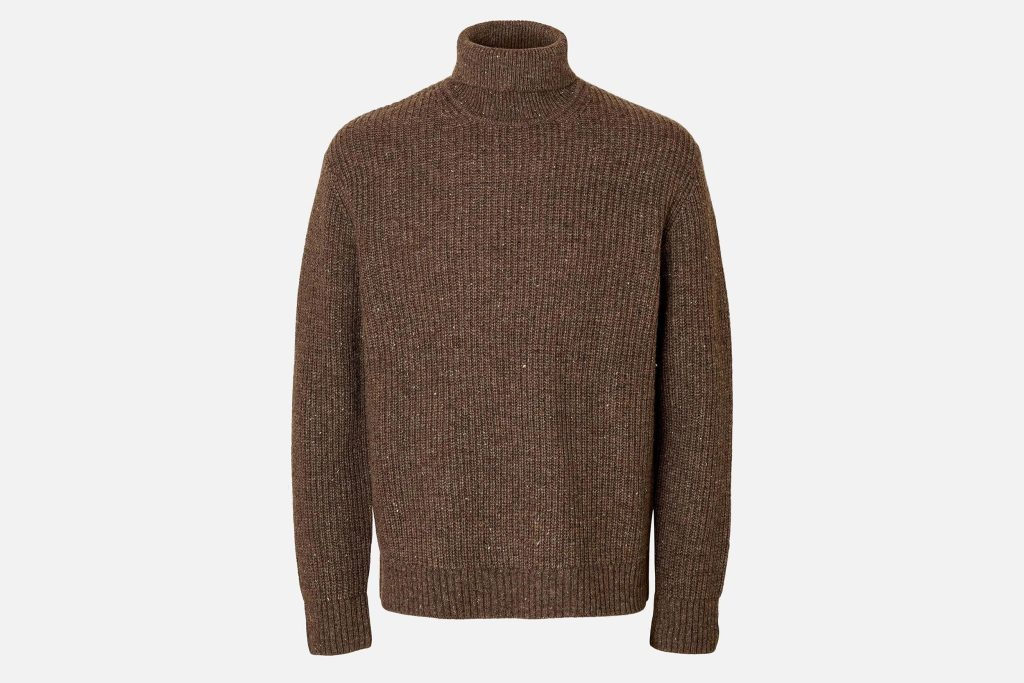 LAND KNIT RLX ROLL NECK COFFE